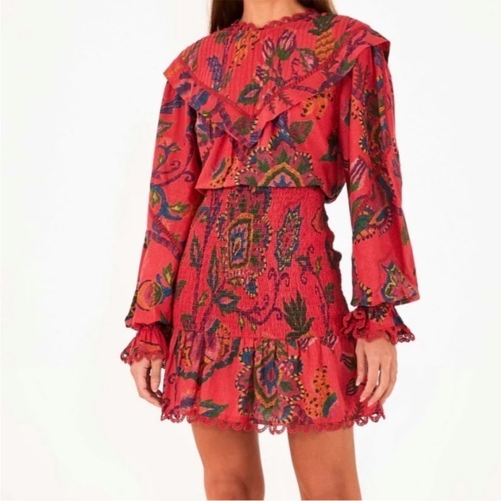 FARM Rio Red Floral Mini Dress